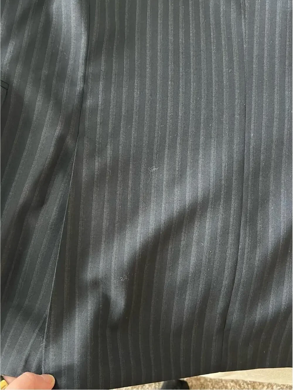 Gucci Black Pinstripe Two-Button Suit Jacket
